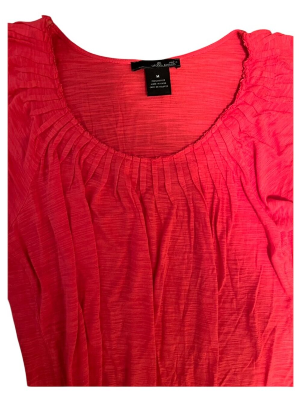 Vintage Willi Smith Women's Coral Flowy Blouse Top - Size Medium